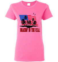 Beachin' In The U.S.A. Ladies T Shirt