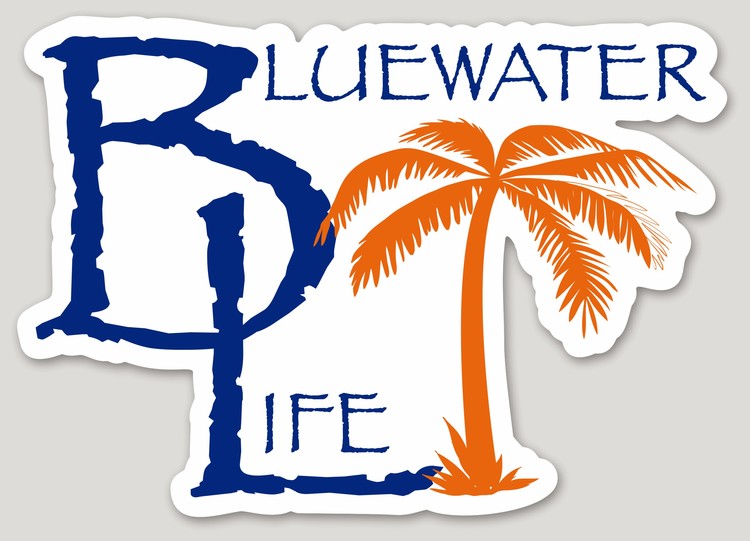 Bluewater Life Logo  Decal Square 7.09 X 5.00 Inch